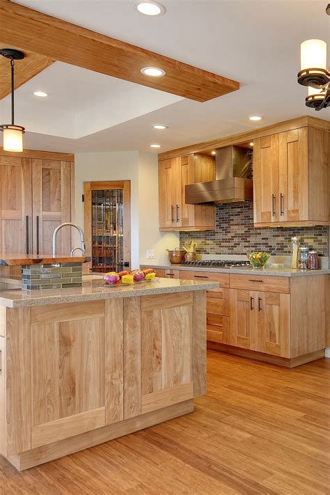 kitchen with light wood cabinets